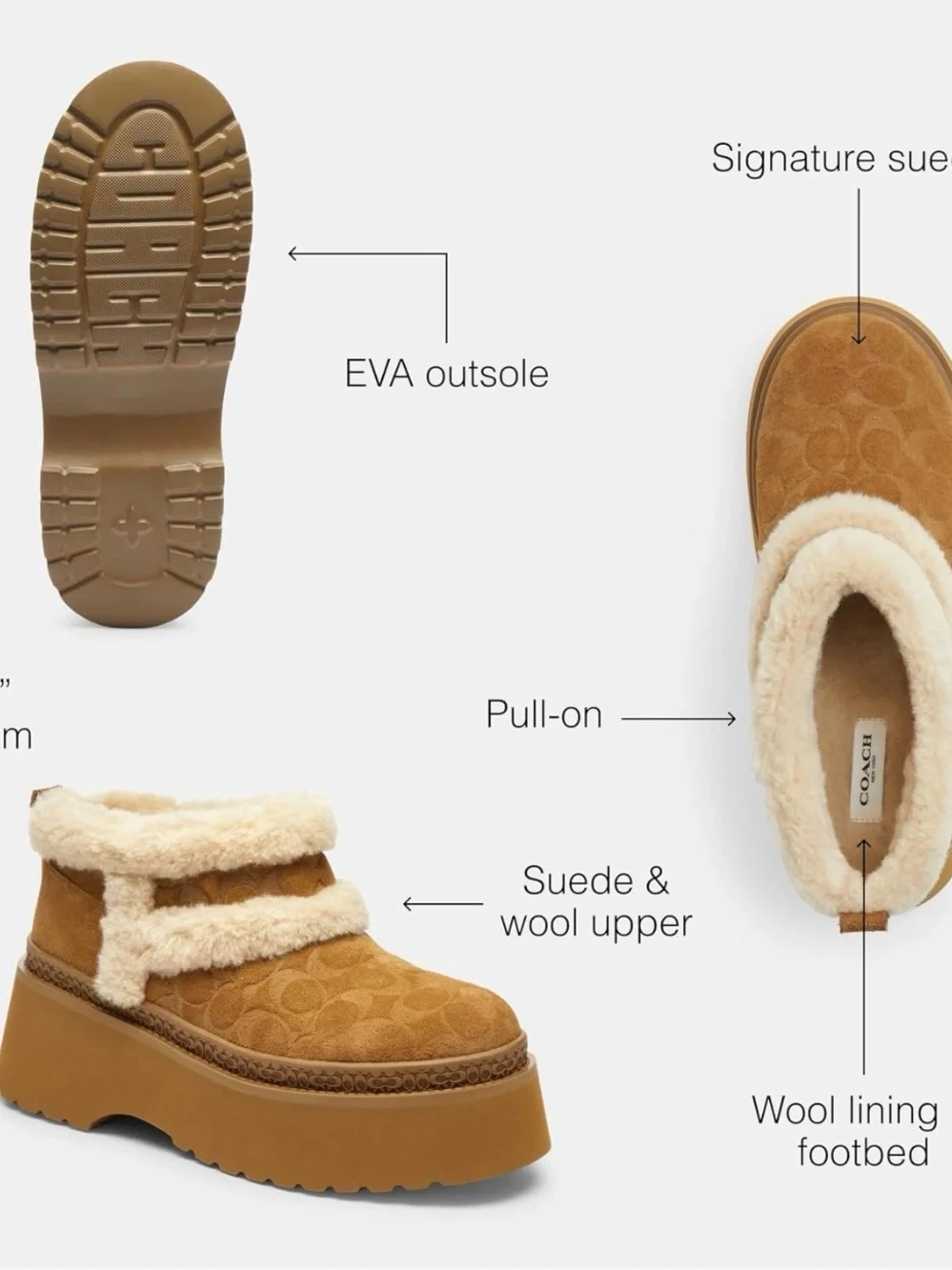 Coach genuine shearling